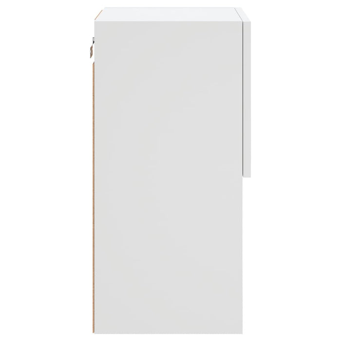Comode TV cu lumini LED, 2 buc., alb, 30,5x30x60 cm - WALTI WALTI