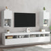 Comode TV cu lumini LED, 2 buc., alb, 30,5x30x60 cm - WALTI WALTI