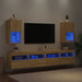 Comode TV cu lumini LED, 2 buc., stejar sonoma, 30,5x30x60 cm - WALTI WALTI