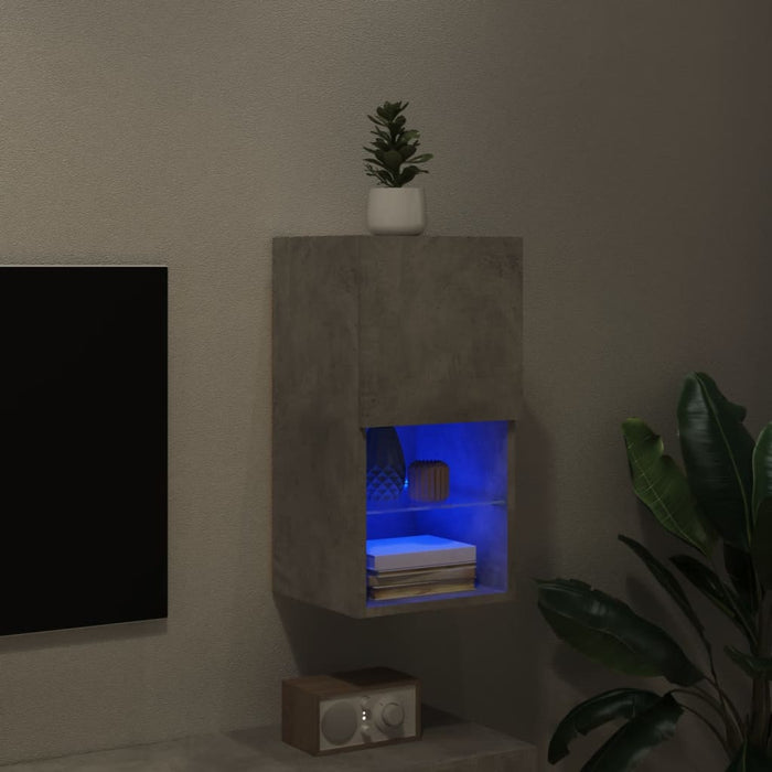 Comodă TV cu lumini LED, gri beton, 30,5x30x60 cm WALTI