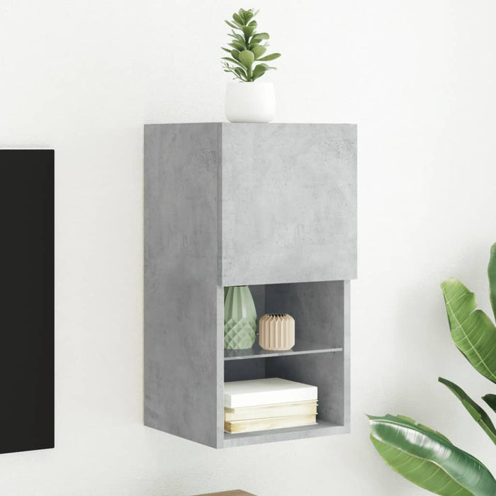 Comodă TV cu lumini LED, gri beton, 30,5x30x60 cm WALTI