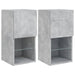 Comode TV cu lumini LED, 2 buc., gri beton, 30,5x30x60 cm - WALTI WALTI