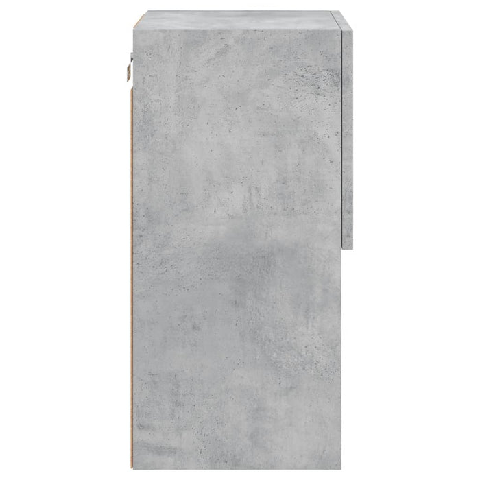 Comode TV cu lumini LED, 2 buc., gri beton, 30,5x30x60 cm - WALTI WALTI
