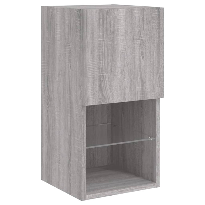 Comodă TV cu lumini LED, gri sonoma, 30,5x30x60 cm - WALTI WALTI