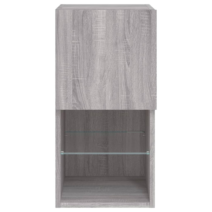 Comode TV cu lumini LED, 2 buc., gri sonoma, 30,5x30x60 cm - WALTI WALTI