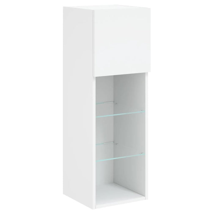 Comodă TV cu lumini LED, alb, 30,5x30x90 cm - WALTI WALTI