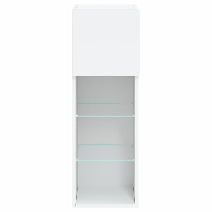 Comodă TV cu lumini LED, alb, 30,5x30x90 cm - WALTI WALTI