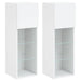 Comode TV cu lumini LED, 2 buc., alb, 30,5x30x90 cm - WALTI WALTI