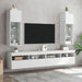 Comode TV cu lumini LED, 2 buc., alb, 30,5x30x90 cm - WALTI WALTI