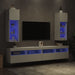 Comode TV cu lumini LED, 2 buc., alb, 30,5x30x90 cm - WALTI WALTI