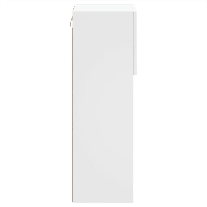 Comode TV cu lumini LED, 2 buc., alb, 30,5x30x90 cm - WALTI WALTI