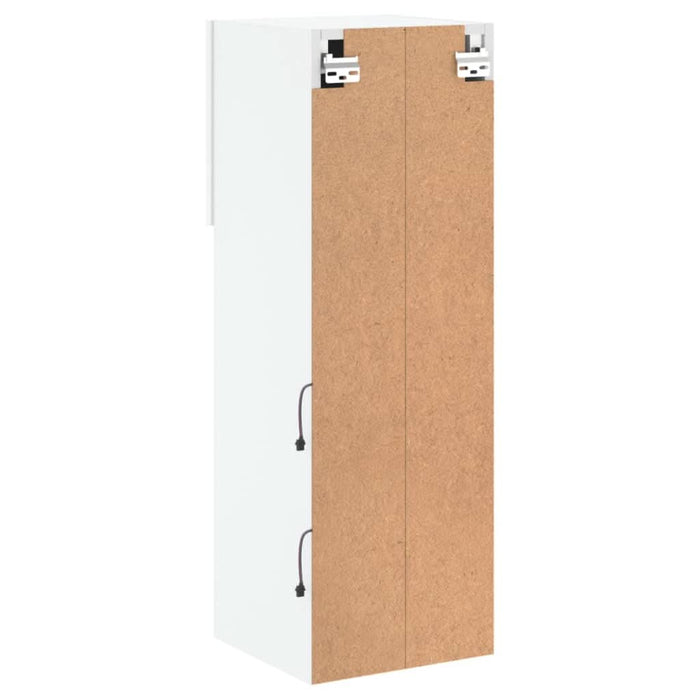 Comode TV cu lumini LED, 2 buc., alb, 30,5x30x90 cm - WALTI WALTI