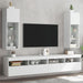 Comode TV cu lumini LED, 2 buc., alb, 30,5x30x90 cm - WALTI WALTI