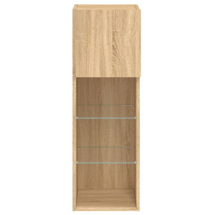 Comodă TV cu lumini LED, stejar sonoma, 30,5x30x90 cm - WALTI WALTI