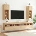 Comode TV cu lumini LED, 2 buc., stejar sonoma, 30,5x30x90 cm - WALTI WALTI
