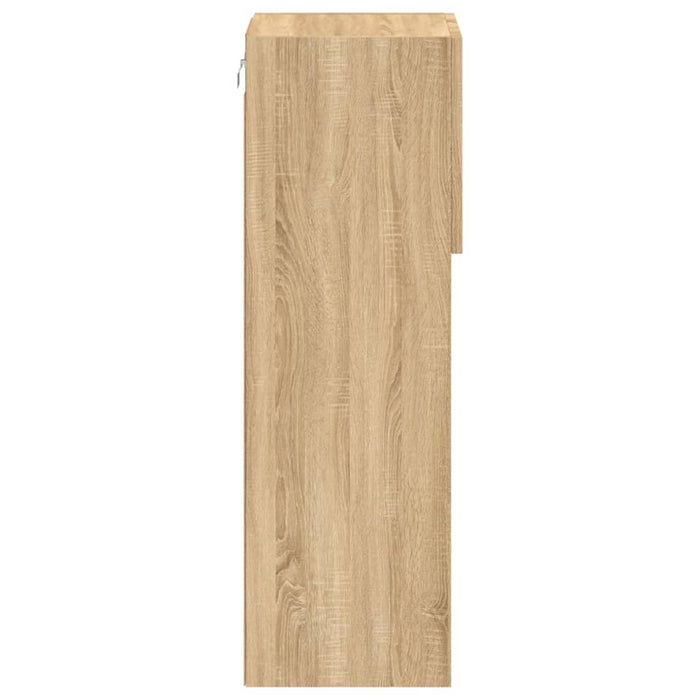 Comode TV cu lumini LED, 2 buc., stejar sonoma, 30,5x30x90 cm - WALTI WALTI