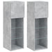 Comode TV cu lumini LED, 2 buc., gri beton, 30,5x30x90 cm - WALTI WALTI