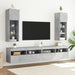 Comode TV cu lumini LED, 2 buc., gri beton, 30,5x30x90 cm - WALTI WALTI