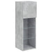 Comode TV cu lumini LED, 2 buc., gri beton, 30,5x30x90 cm - WALTI WALTI