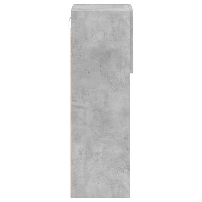 Comode TV cu lumini LED, 2 buc., gri beton, 30,5x30x90 cm - WALTI WALTI