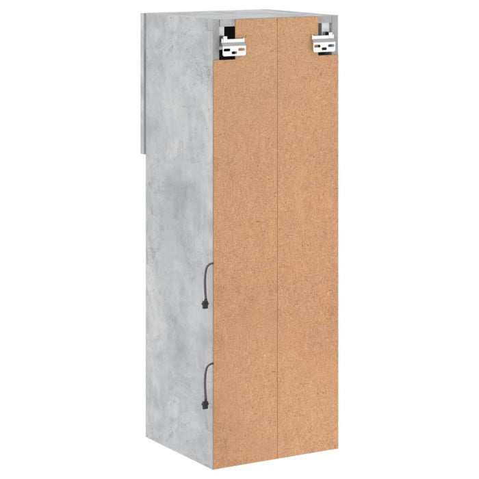 Comode TV cu lumini LED, 2 buc., gri beton, 30,5x30x90 cm - WALTI WALTI