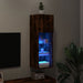 Comodă TV cu lumini LED, stejar fumuriu, 30,5x30x90 cm - WALTI WALTI
