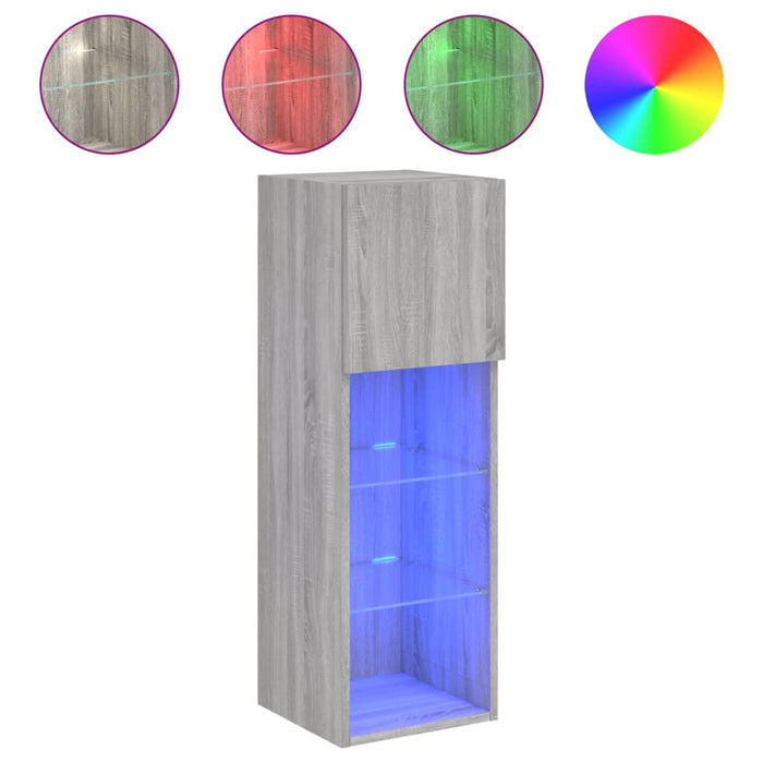 Comodă TV cu lumini LED, gri sonoma, 30,5x30x90 cm - WALTI WALTI