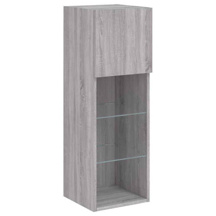 Comodă TV cu lumini LED, gri sonoma, 30,5x30x90 cm - WALTI WALTI