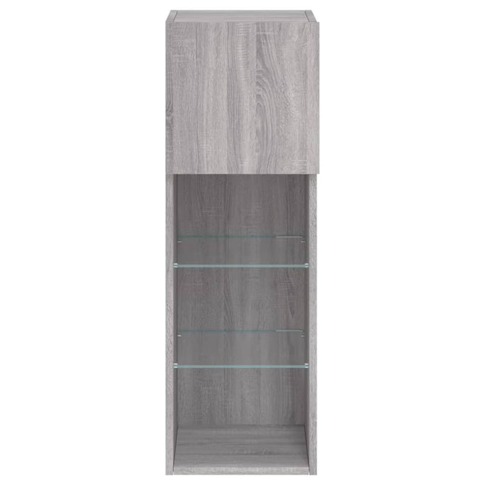 Comodă TV cu lumini LED, gri sonoma, 30,5x30x90 cm - WALTI WALTI