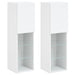 Comode TV cu lumini LED, 2 buc., alb, 30,5x30x102 cm - WALTI WALTI