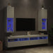 Comode TV cu lumini LED, 2 buc., alb, 30,5x30x102 cm - WALTI WALTI