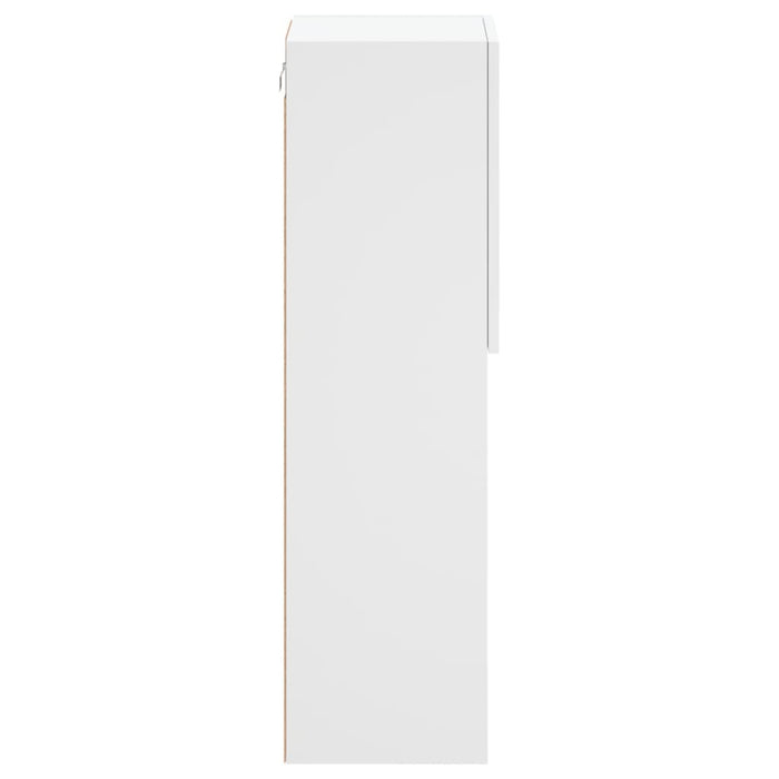 Comode TV cu lumini LED, 2 buc., alb, 30,5x30x102 cm - WALTI WALTI