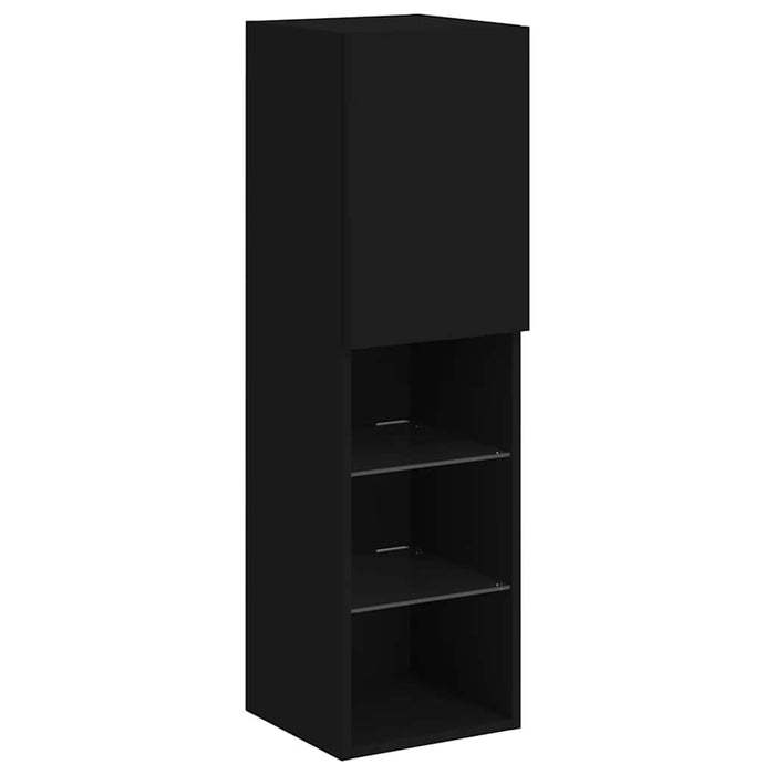 Comodă TV cu lumini LED, negru, 30,5x30x102 cm WALTI