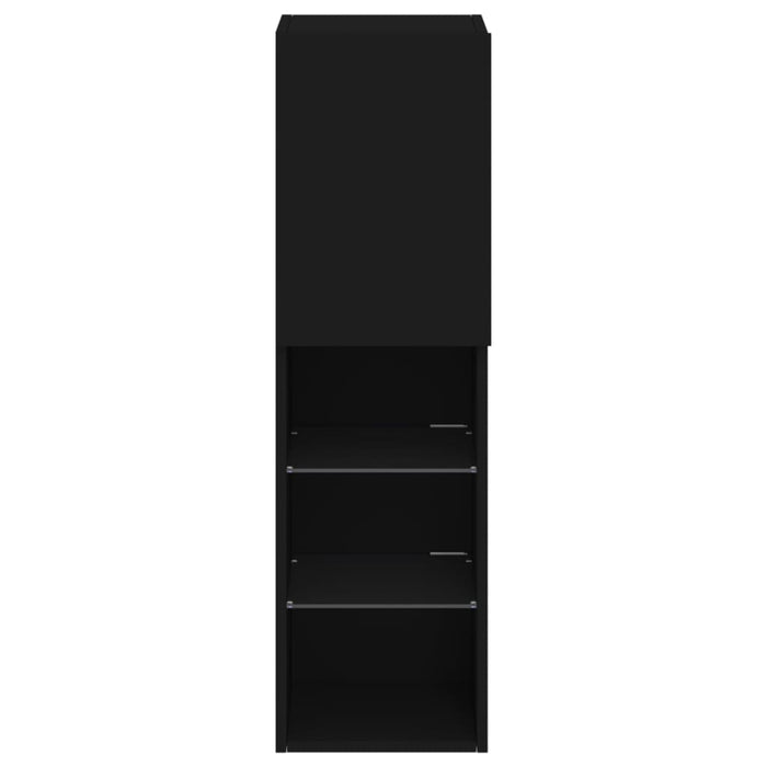 Comodă TV cu lumini LED, negru, 30,5x30x102 cm WALTI