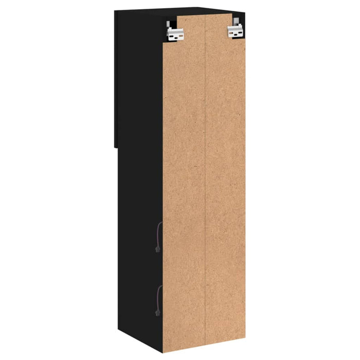 Comodă TV cu lumini LED, negru, 30,5x30x102 cm WALTI
