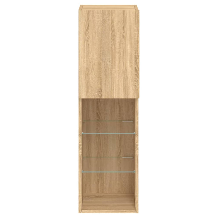 Comodă TV cu lumini LED, stejar sonoma, 30,5x30x102 cm - WALTI WALTI