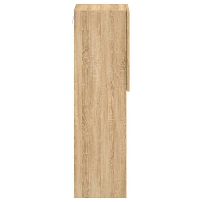 Comode TV cu lumini LED, 2 buc., stejar sonoma, 30,5x30x102 cm - WALTI WALTI