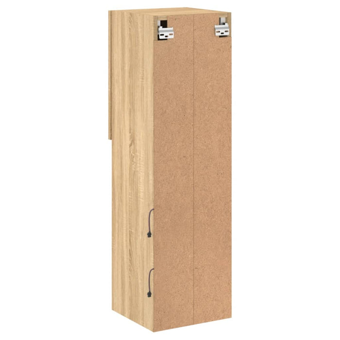 Comode TV cu lumini LED, 2 buc., stejar sonoma, 30,5x30x102 cm - WALTI WALTI
