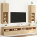 Comode TV cu lumini LED, 2 buc., stejar sonoma, 30,5x30x102 cm - WALTI WALTI