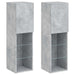 Comode TV cu lumini LED, 2 buc., gri beton, 30,5x30x102 cm - WALTI WALTI