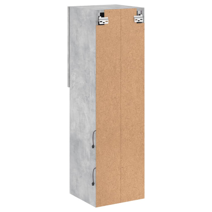Comode TV cu lumini LED, 2 buc., gri beton, 30,5x30x102 cm - WALTI WALTI