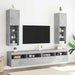 Comode TV cu lumini LED, 2 buc., gri beton, 30,5x30x102 cm - WALTI WALTI