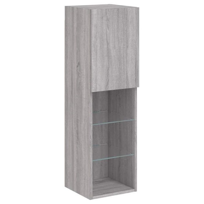 Comodă TV cu lumini LED, gri sonoma, 30,5x30x102 cm - WALTI WALTI