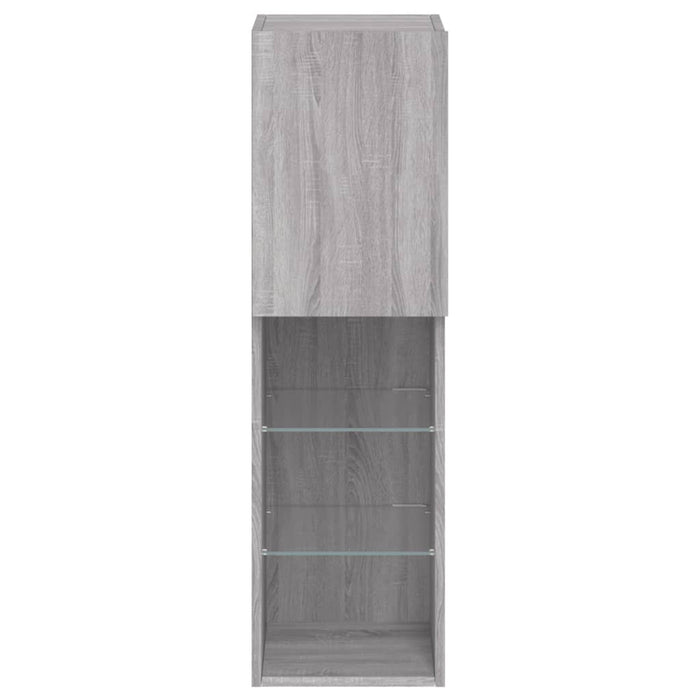 Comodă TV cu lumini LED, gri sonoma, 30,5x30x102 cm - WALTI WALTI