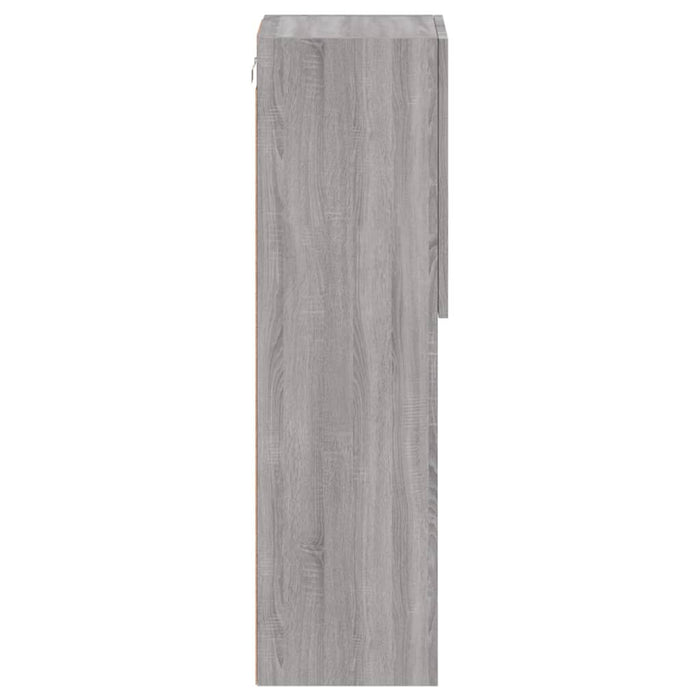 Comode TV cu lumini LED, 2 buc., gri sonoma, 30,5x30x102 cm - WALTI WALTI