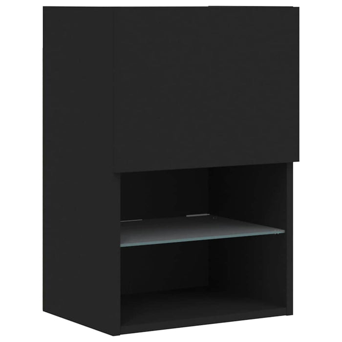 Comodă TV cu lumini LED, negru, 40,5x30x60 cm WALTI