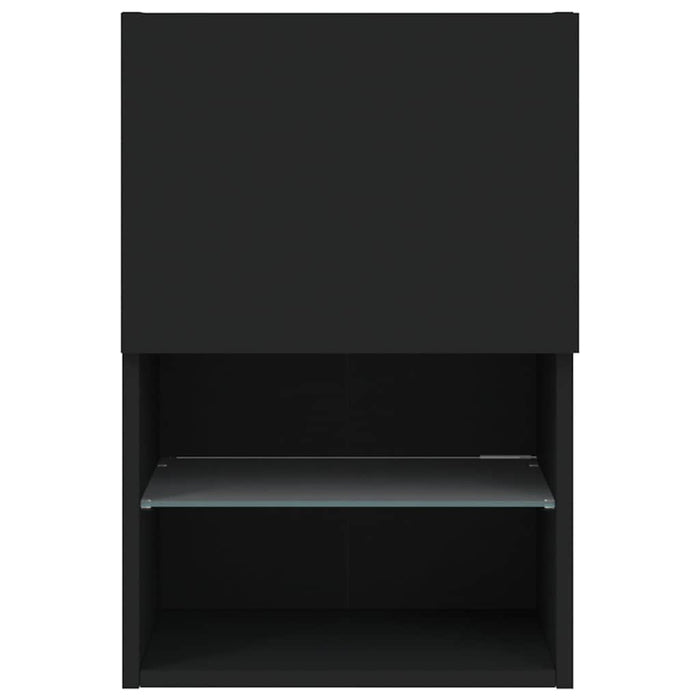Comodă TV cu lumini LED, negru, 40,5x30x60 cm WALTI