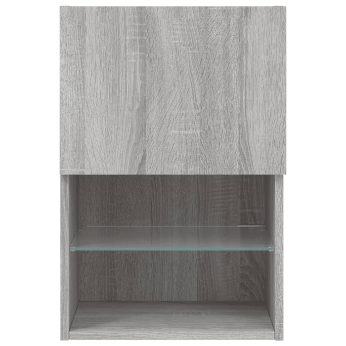Comodă TV cu lumini LED, gri sonoma, 40,5x30x60 cm WALTI