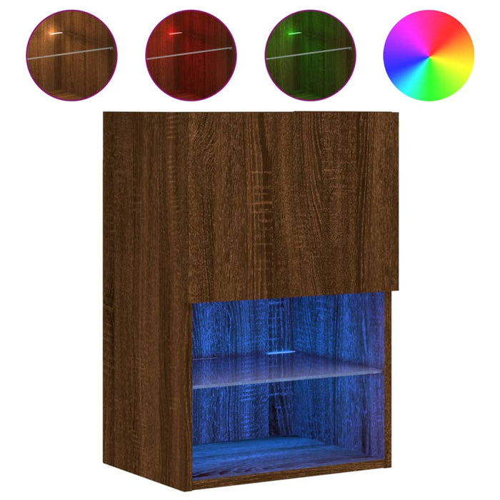 Comodă TV cu lumini LED, stejar maro, 40,5x30x60 cm - WALTI WALTI