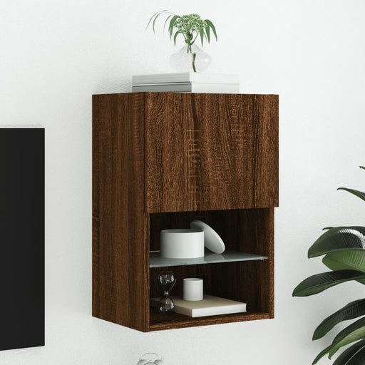 Comodă TV cu lumini LED, stejar maro, 40,5x30x60 cm - WALTI WALTI